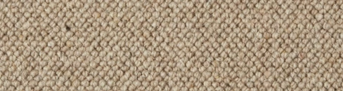 Close-up of textured beige wool loop carpet.