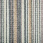 Striped carpet in muted gray and beige tones