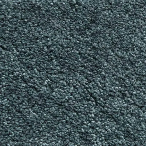 Dark teal wool carpet with a dense, textured loop pile.